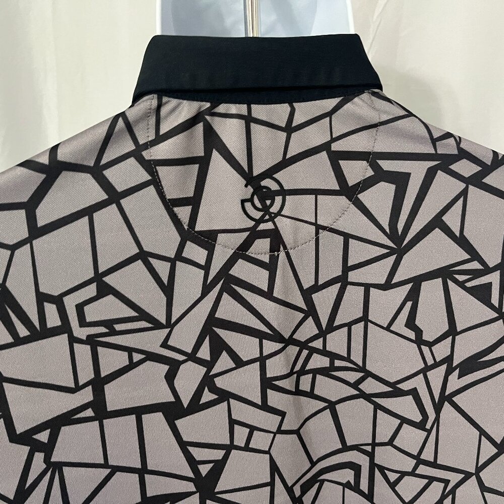 ⛳ Galvin Green Men’s Gray Black Abstract Performance Golf Polo Shirt S EUC 🔥